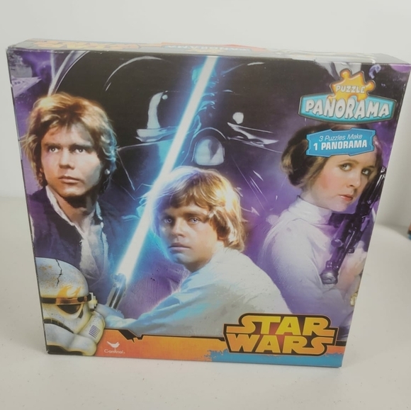 Star Wars Other - Star Wars 3 Puzzles make 1 Panorama Hans Solo Chewbacca Yoda Luke